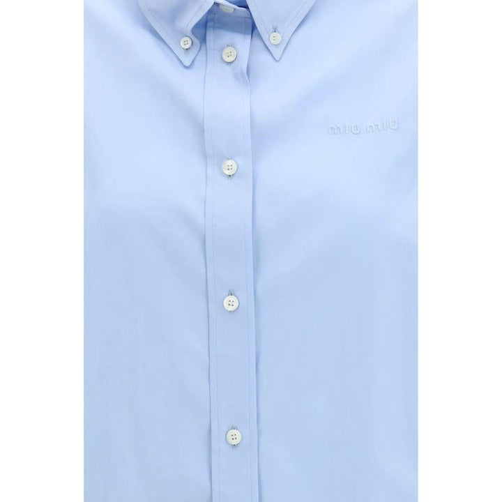 Miu Miu Blue Cotton Dress Shirt