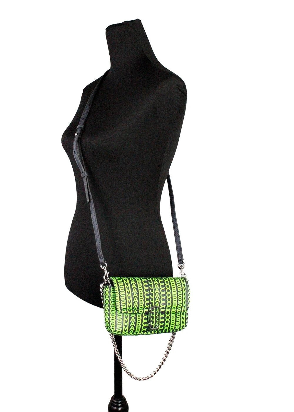 Marc Jacobs Neon Green The Monogram Leather J Marc Mini Shoulder Bag Crossbody