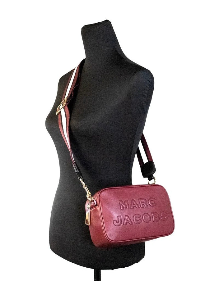 Marc Jacobs Flash Pomegranate Smooth Leather Embossed Camera Crossbody Bag Purse