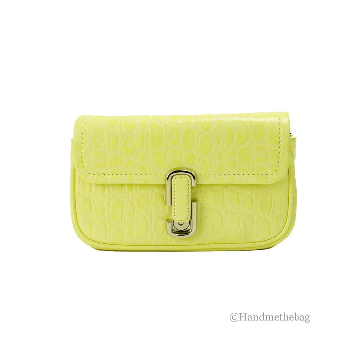 Marc Jacobs The Mini Shoulder Bag Yellow Embossed Leather Crossbody Bag