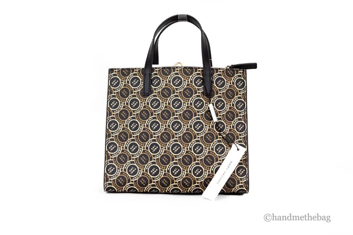 Marc Jacobs Mini Grind Signet Printed Leather Crossbody Tote Handbag Purse
