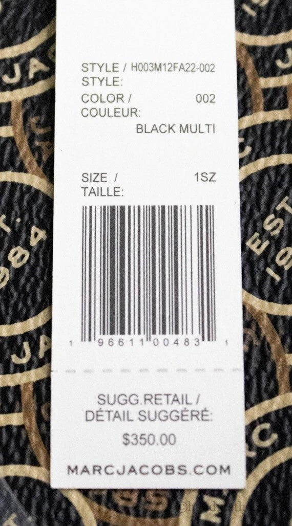 Marc Jacobs Mini Grind Signet Printed Leather Crossbody Tote Handbag Purse