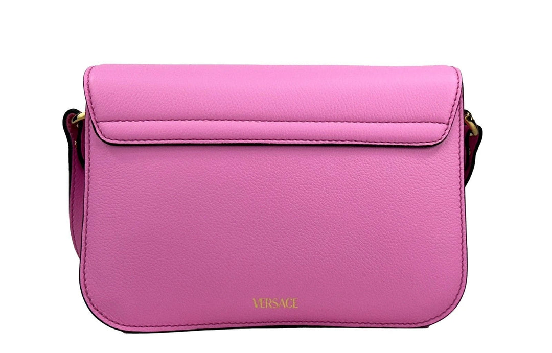 Versace La Medusa Pink Leather Shoulder Crossbody Bag Purse
