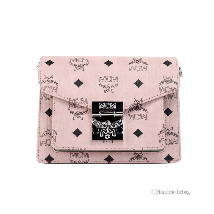 MCM Signature Patricia Leather Mini Flap Lock Crossbody Bag