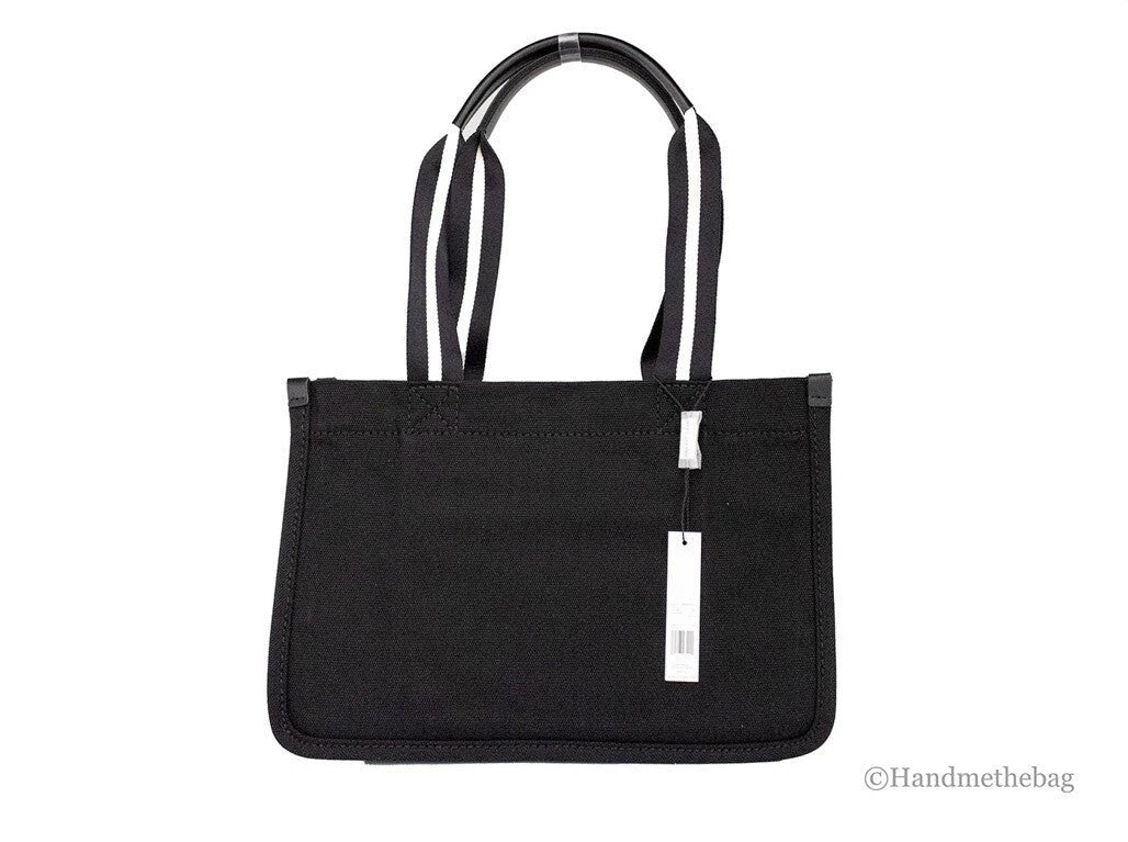 Marc Jacobs Medium Black Canvas Fabric Shoulder Convertible Tote Purse Bag