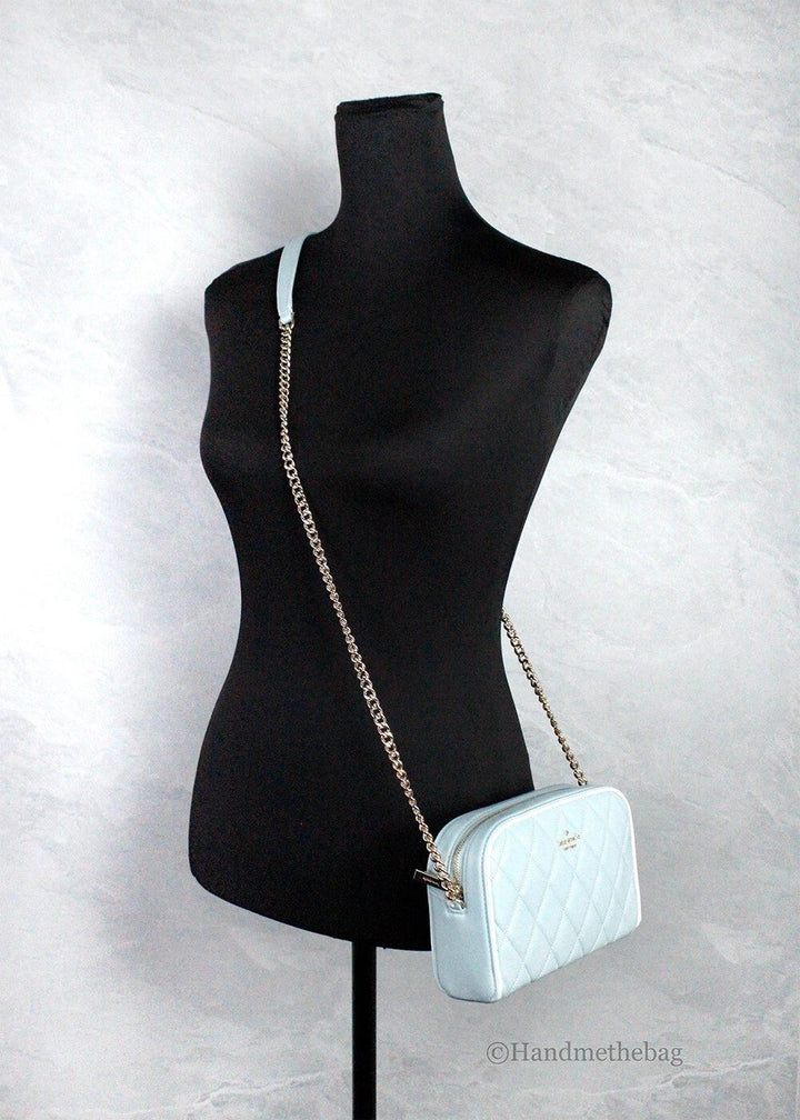Kate Spade Carey Mini Wild Sage Quilted Smooth Leather Camera Crossbody Bag