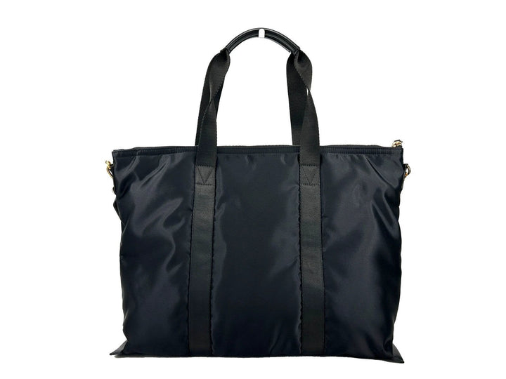 Versace Black Nylon Fabric La Medusa Shoulder Tote Bag