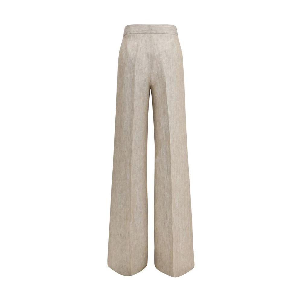 Max Mara Beige Linen Casual Pants