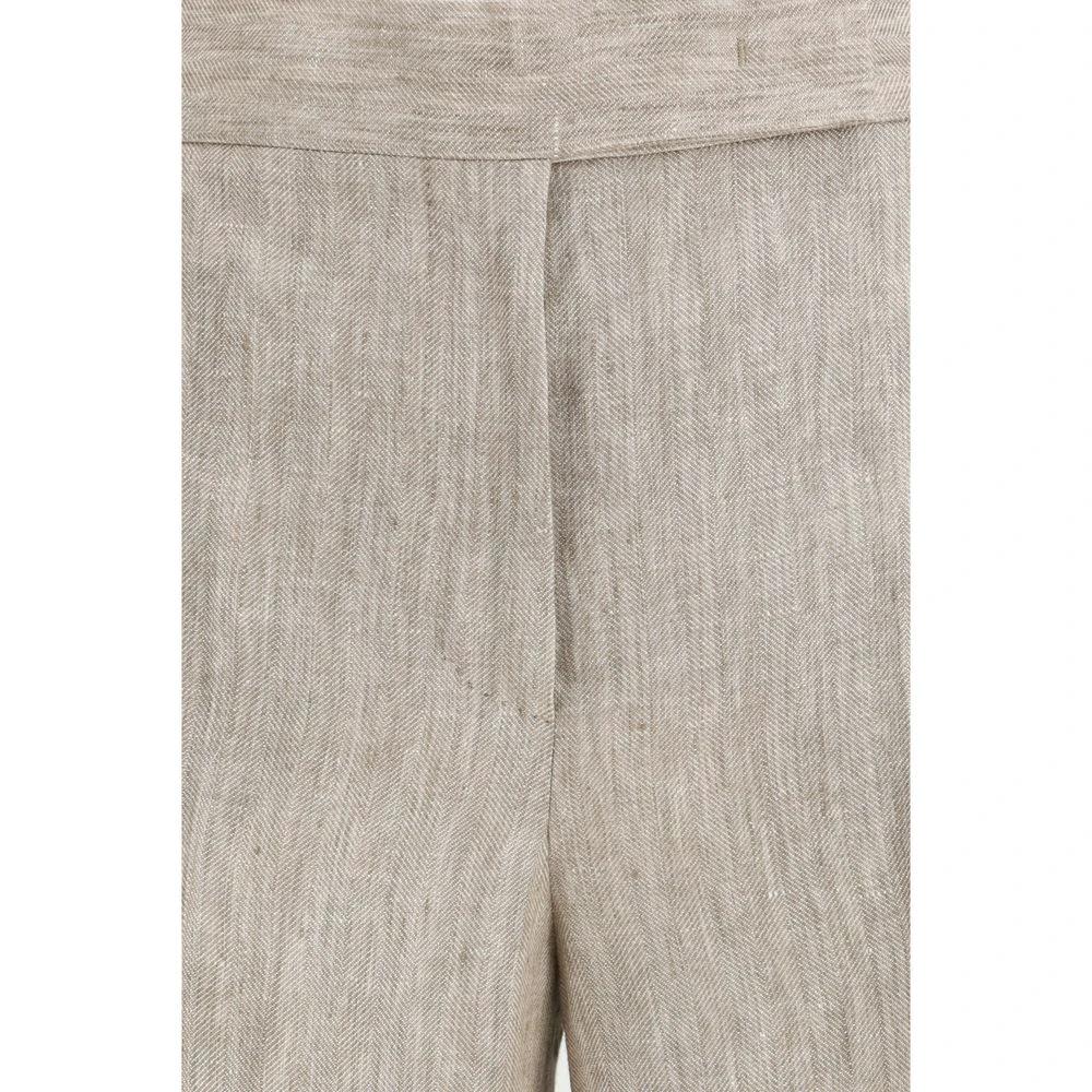 Max Mara Beige Linen Casual Pants