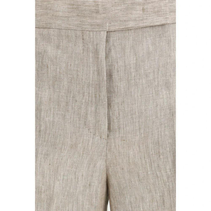 Max Mara Beige Linen Casual Pants