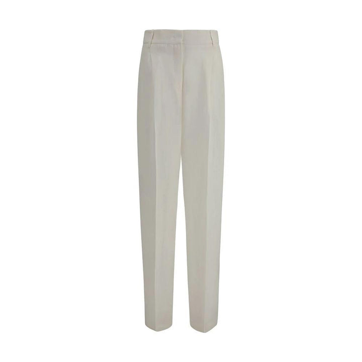 Max Mara White Linen Casual Pants