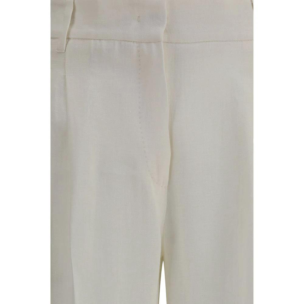 Max Mara White Linen Casual Pants