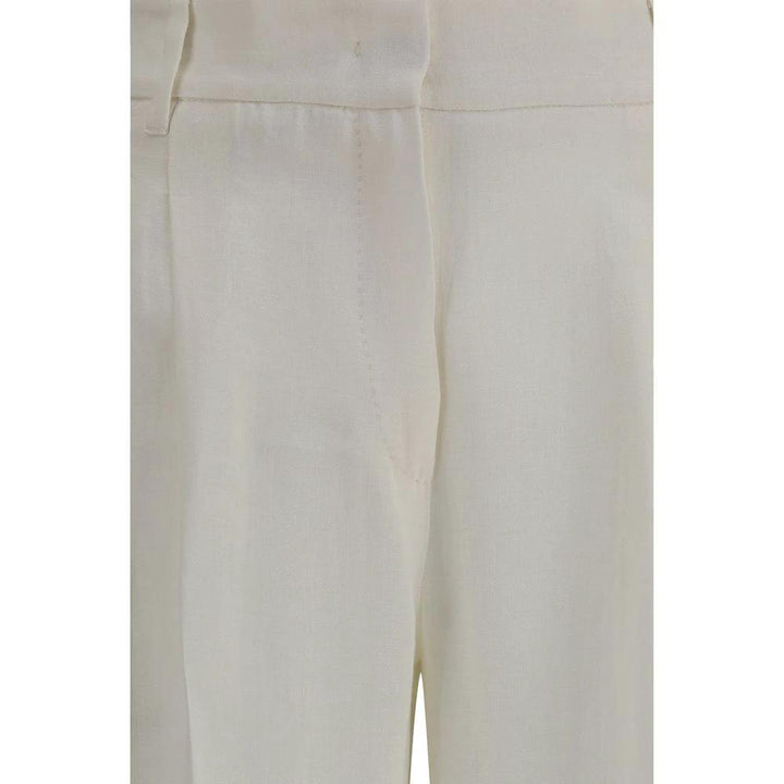 Max Mara White Linen Casual Pants