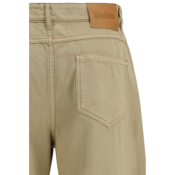 Max Mara Beige Cotton Casual Pants