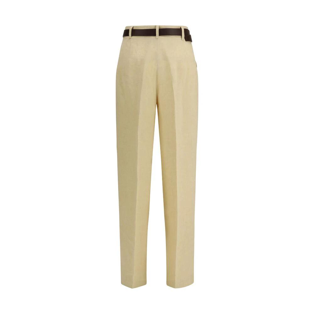 Max Mara Beige Linen Casual Pants