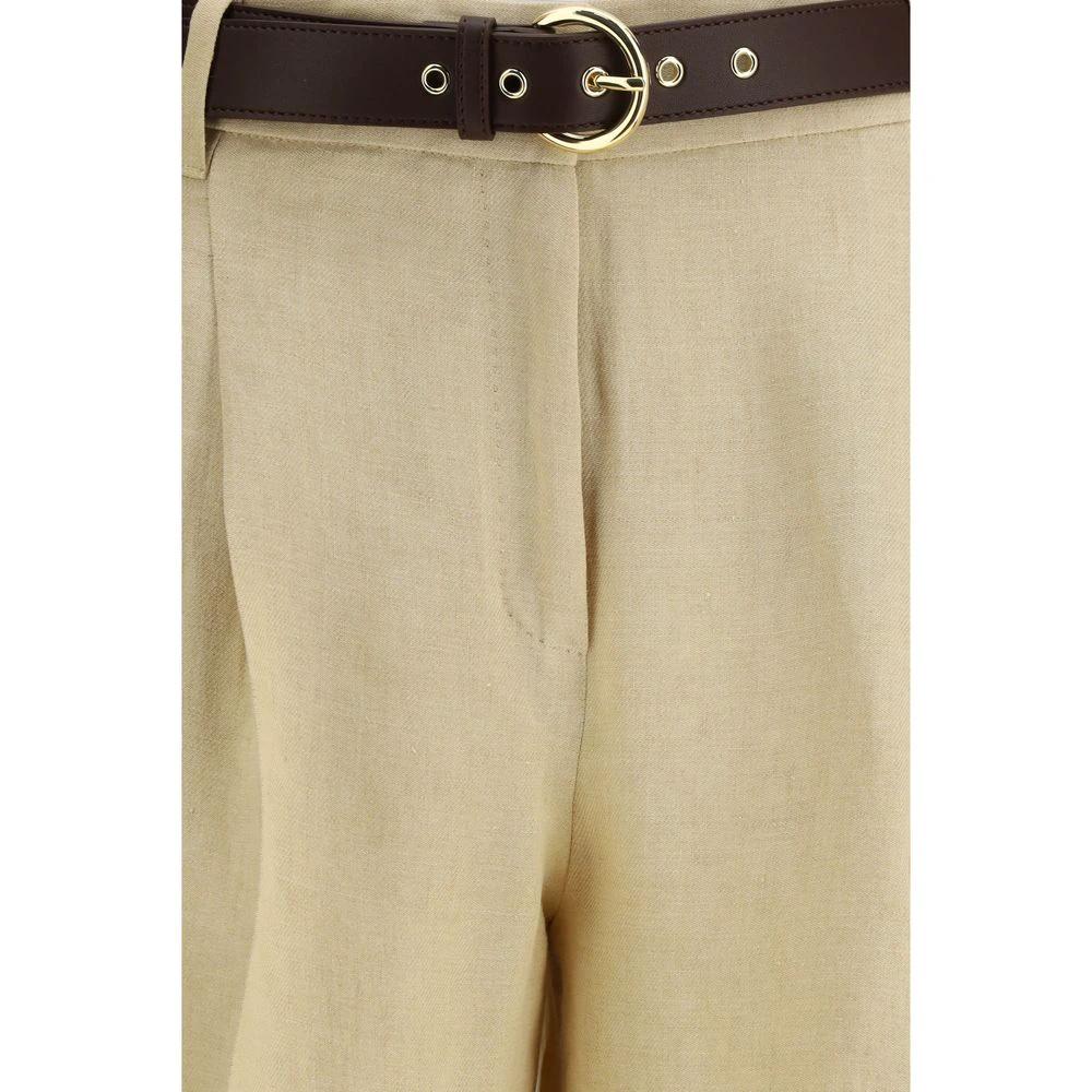 Max Mara Beige Linen Casual Pants