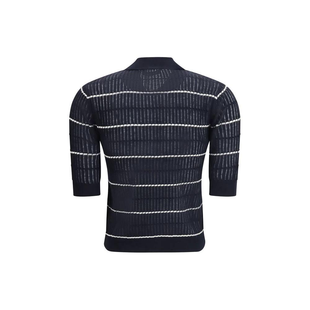 Max Mara Blue Silk Polo Shirt
