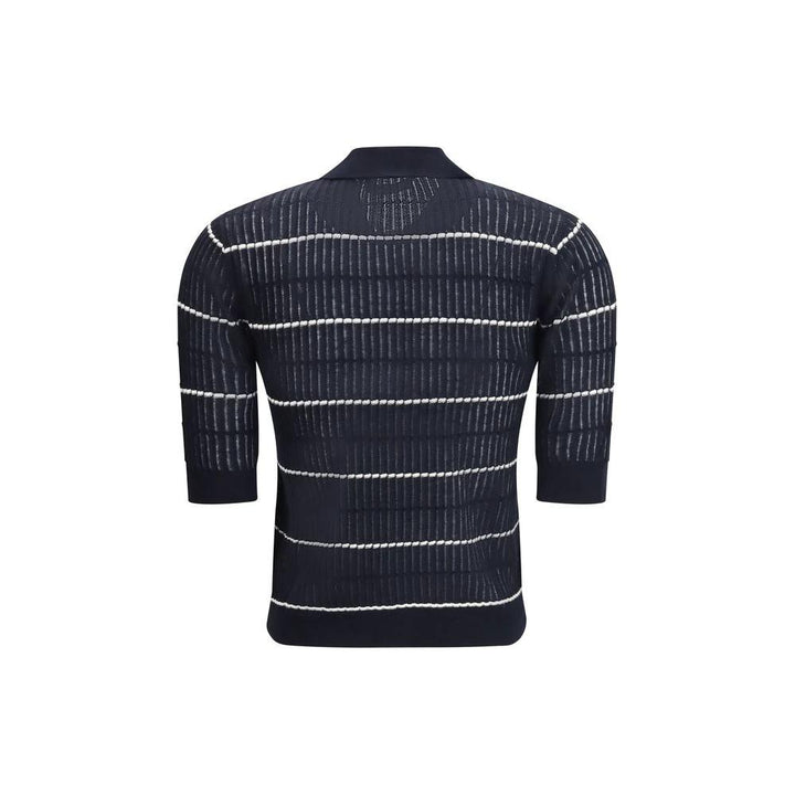 Max Mara Blue Silk Polo Shirt
