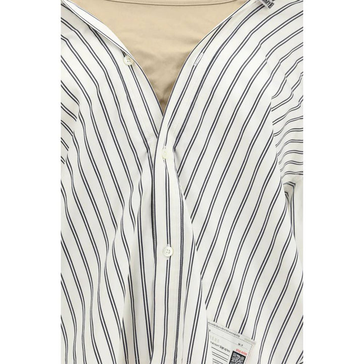 Maison Mihara Yasuhiro White Cotton Pattern Shirt