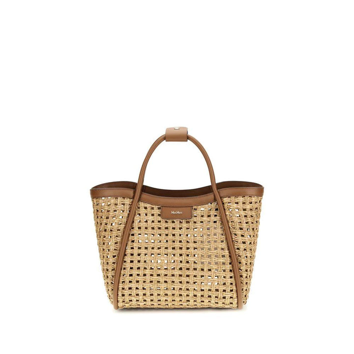 Max Mara Beige Raffia Shoulder Bag