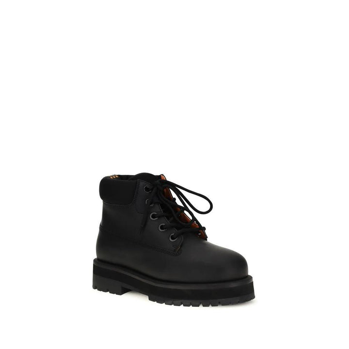 PDF Channel Black Calf Leather Bos Taurus Lace-Up Boots