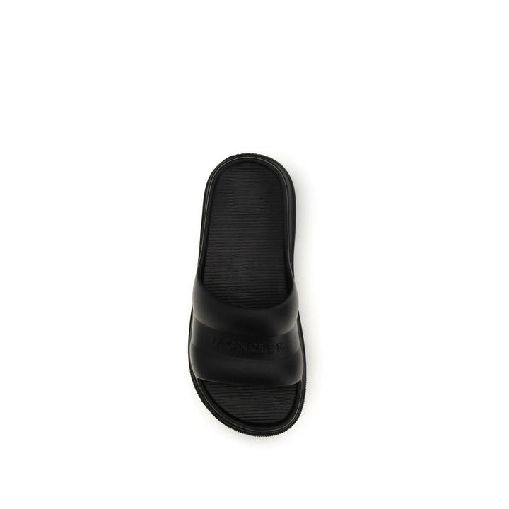 Moncler Black Rubber Sandals