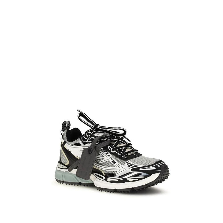 Off-White Gray Polyurethane Athletic Sneakers