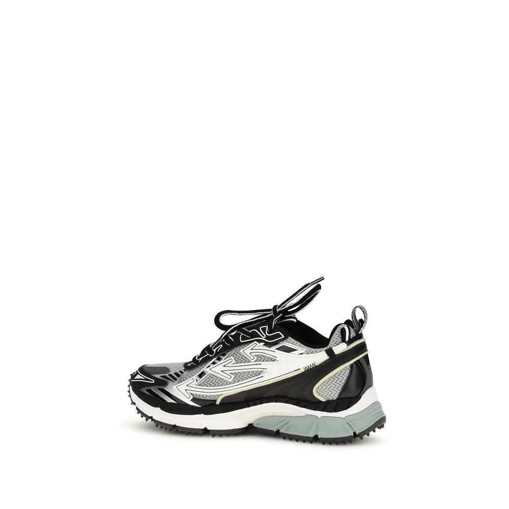 Off-White Gray Polyurethane Athletic Sneakers