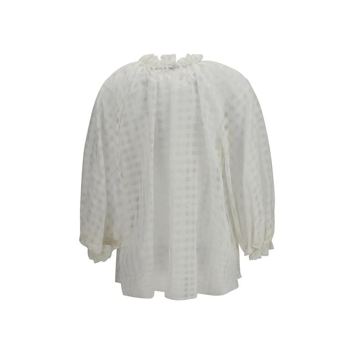 Sara Roka White Cotton Pattern Shirt