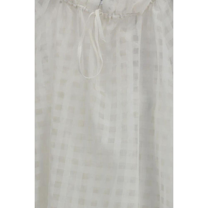 Sara Roka White Cotton Pattern Shirt
