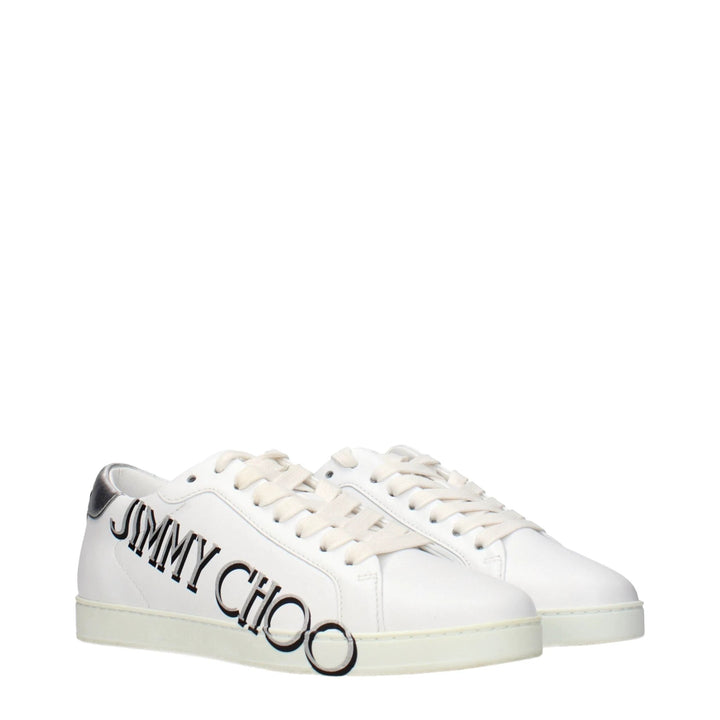 Jimmy Choo White Leather Low Top Sneakers