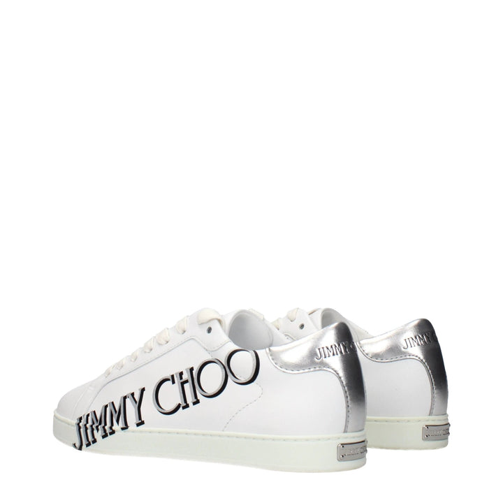 Jimmy Choo White Leather Low Top Sneakers