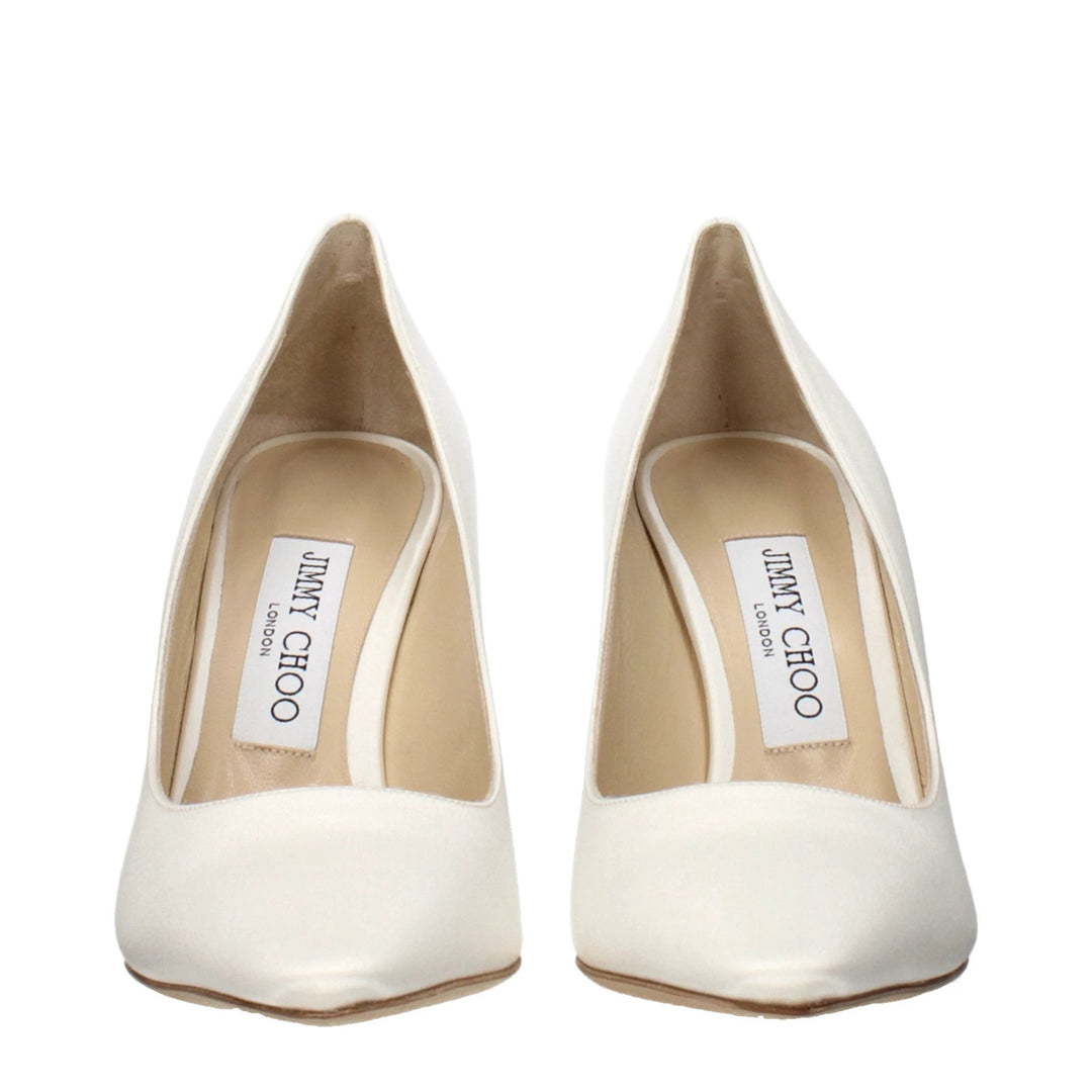 Jimmy Choo Beige Satin Platform Pumps