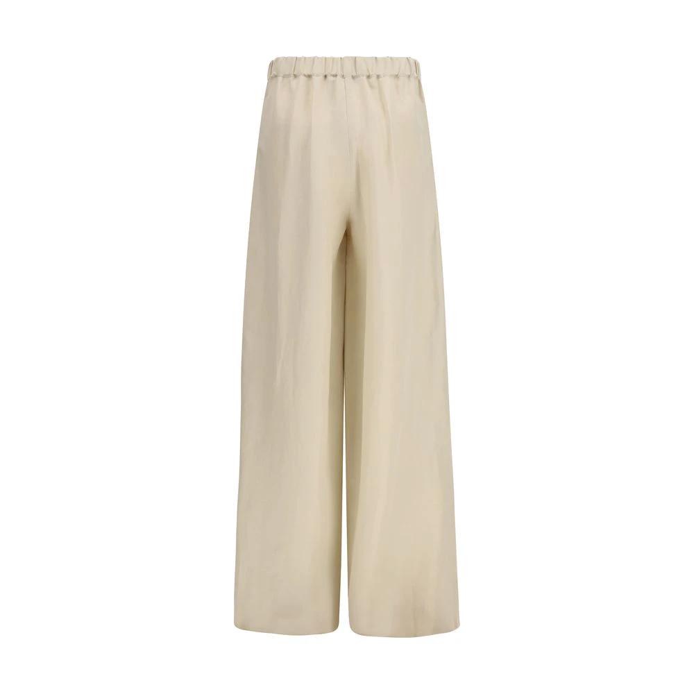 Max Mara Beige Linen Casual Pants