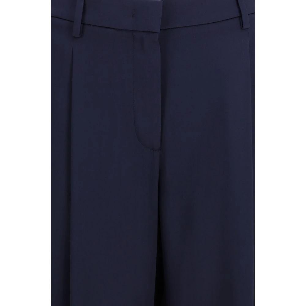 Giorgio Armani Blue Silk Casual Pants