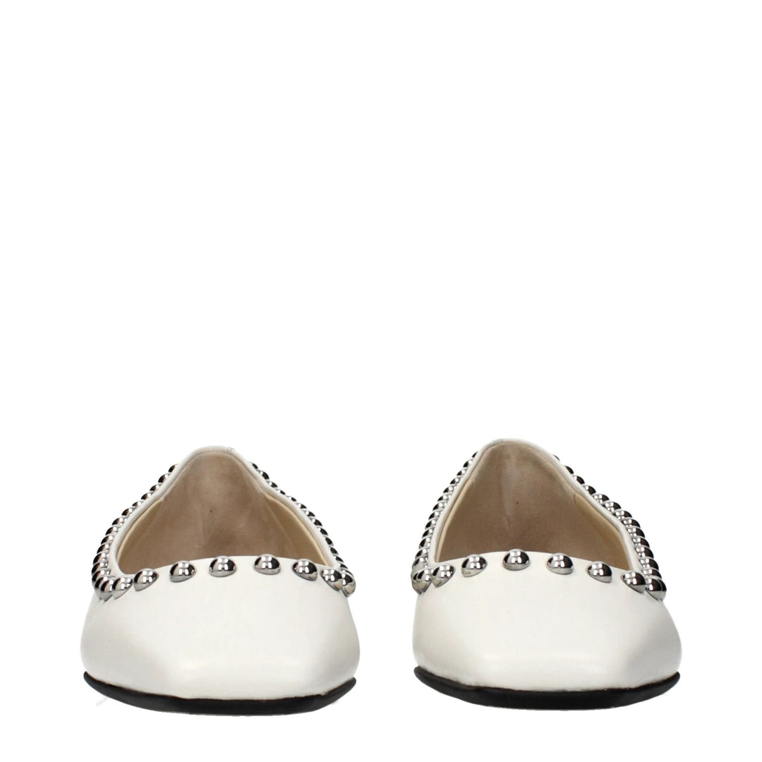 Jimmy Choo White Leather Ballet Flats