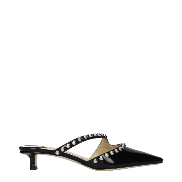 Jimmy Choo Black Leather Flat Sandals
