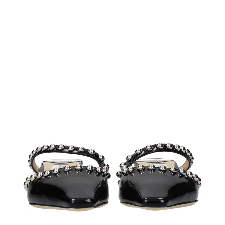 Jimmy Choo Black Leather Flat Sandals