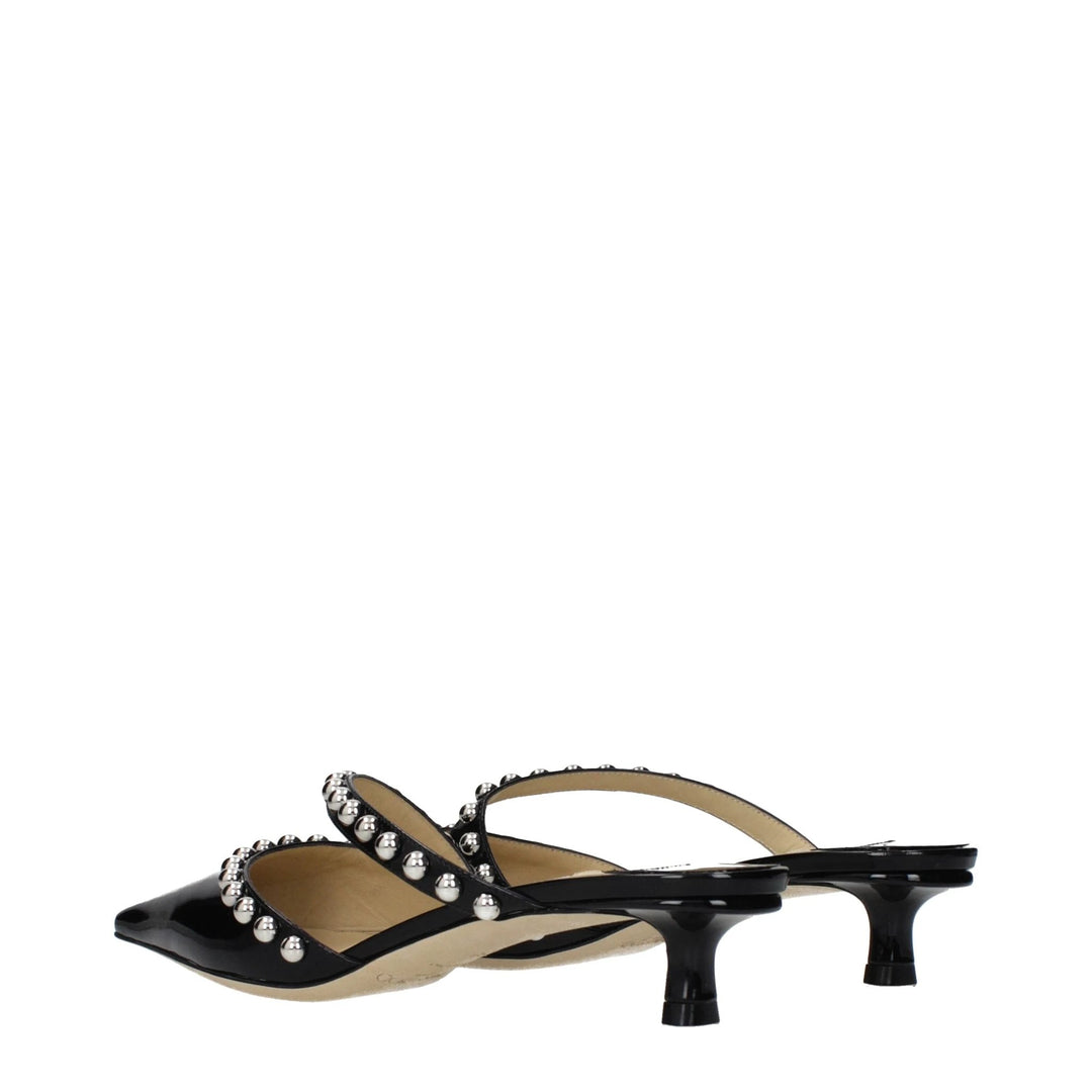 Jimmy Choo Black Leather Flat Sandals