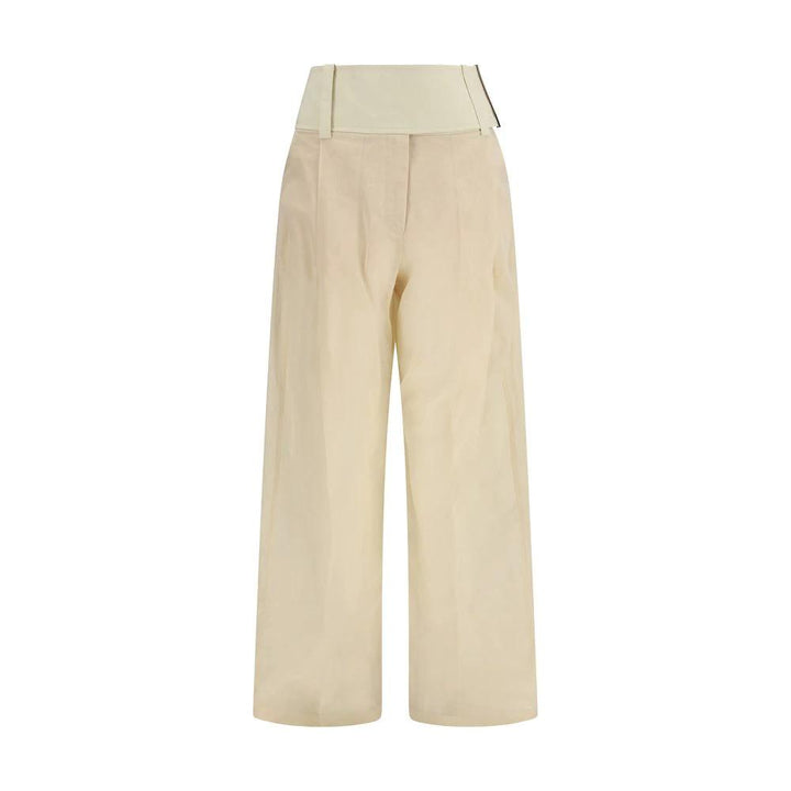 Max Mara Beige Cotton Casual Pants