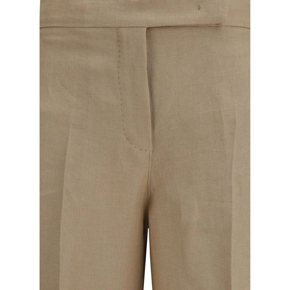 Max Mara Beige Linen Casual Pants
