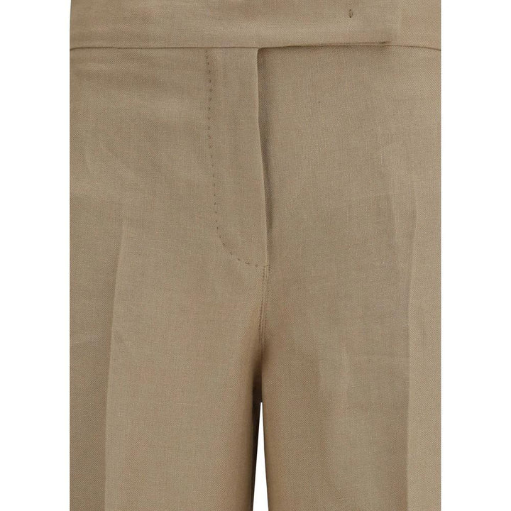 Max Mara Beige Linen Casual Pants