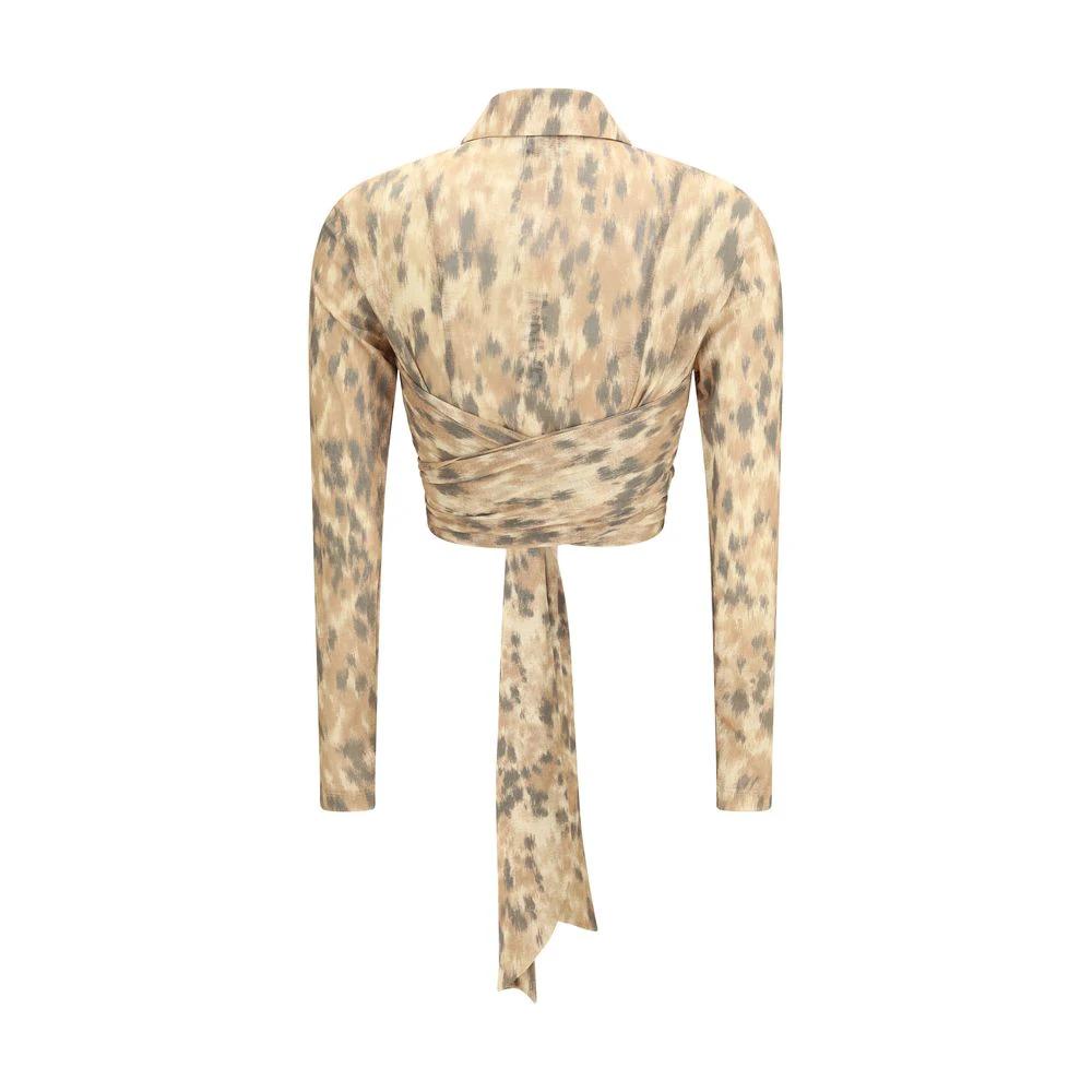 Ganni Beige Recycled Polyester Blouse