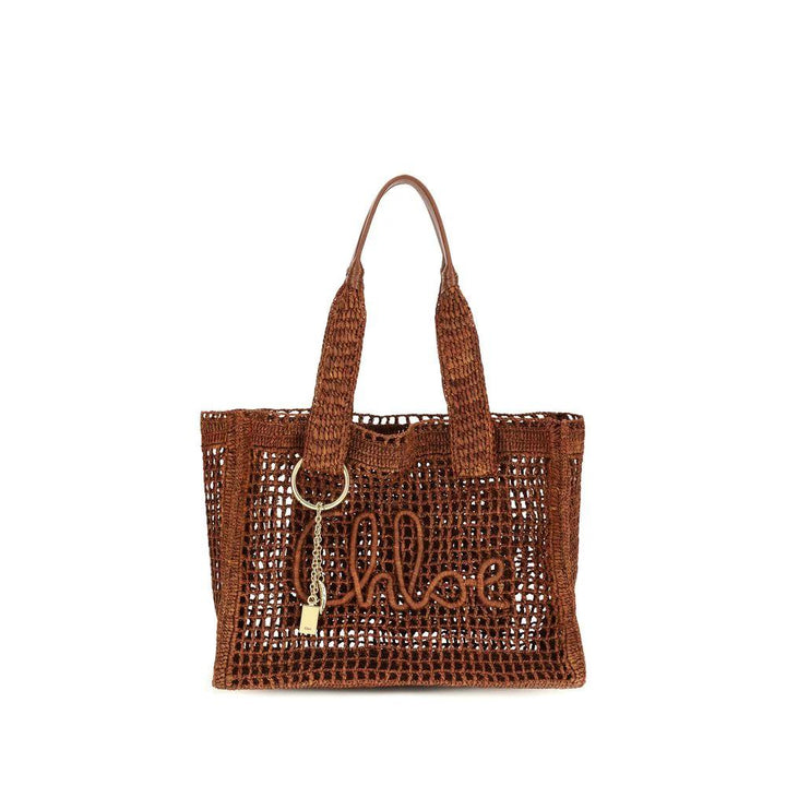 Chloé Brown Raffia Shoulder Bag