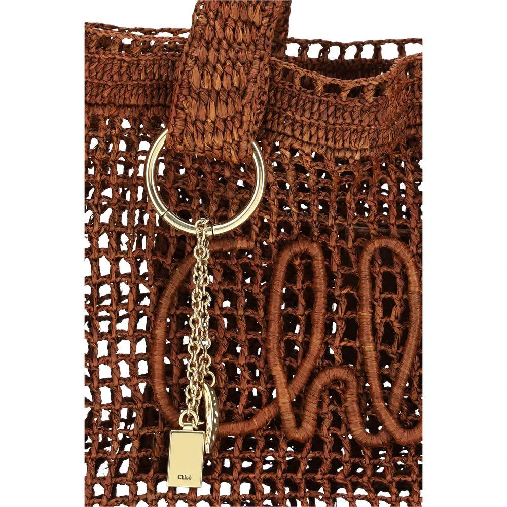 Chloé Brown Raffia Shoulder Bag