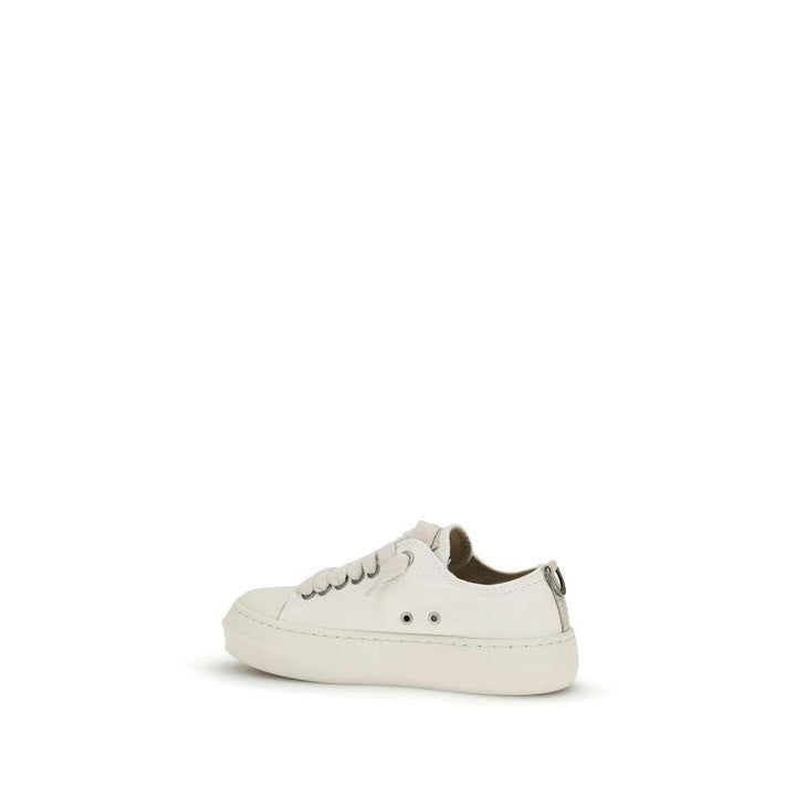 Represent White Cotton Low Top Sneakers