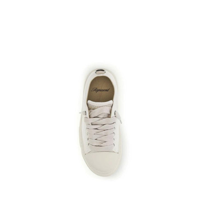 Represent White Cotton Low Top Sneakers