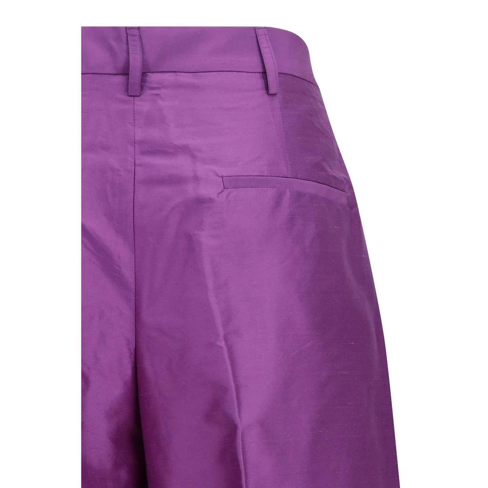 Sara Roka Purple Silk Casual Pants