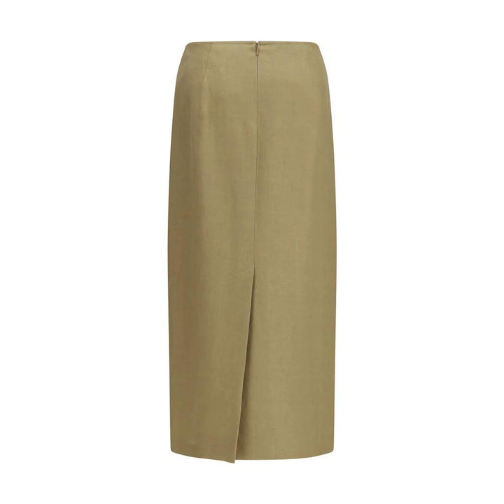 Max Mara Beige Linen Midi Skirt