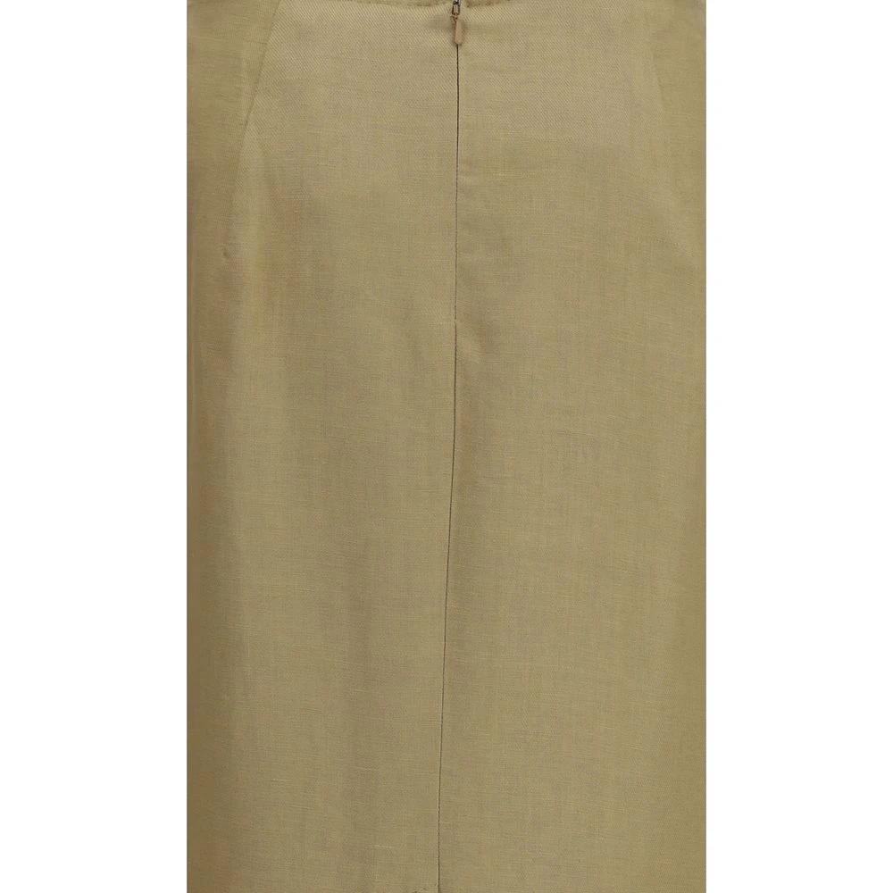 Max Mara Beige Linen Midi Skirt